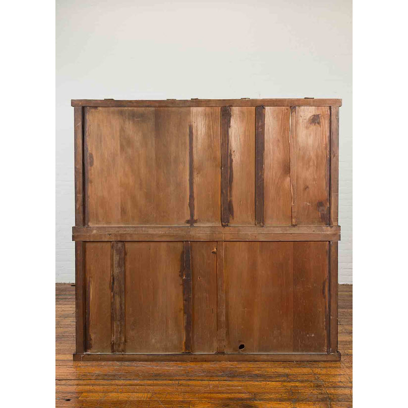 Japanese Taishō Period Early 20th Century Kiri Wood Mizuya Dansu Kitchen Cabinet