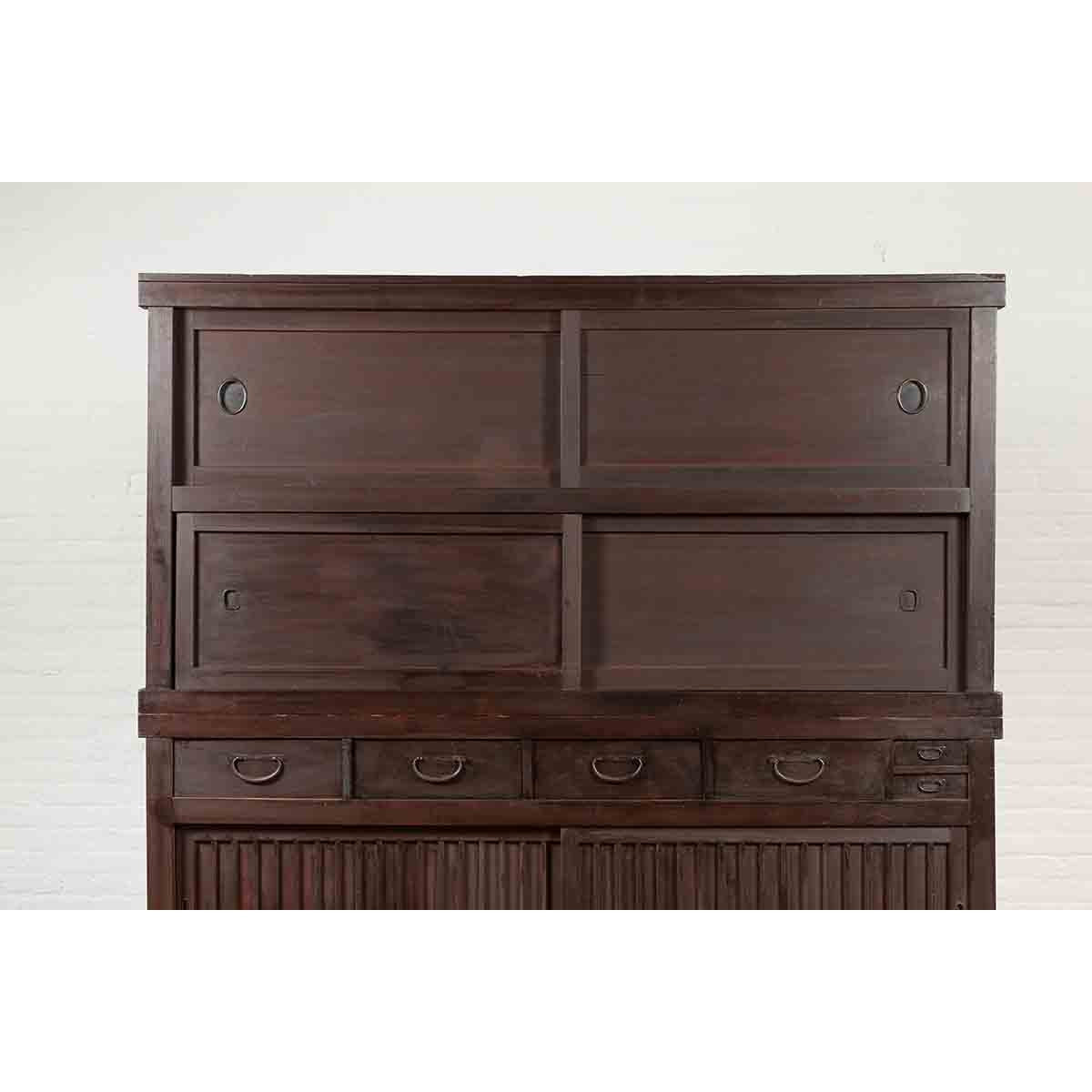 Japanese Taishō Period Early 20th Century Kiri Wood Mizuya Dansu Kitchen Cabinet-4. Asian &amp; Chinese Furniture, Art, Antiques, Vintage Home Décor for sale at FEA Home
