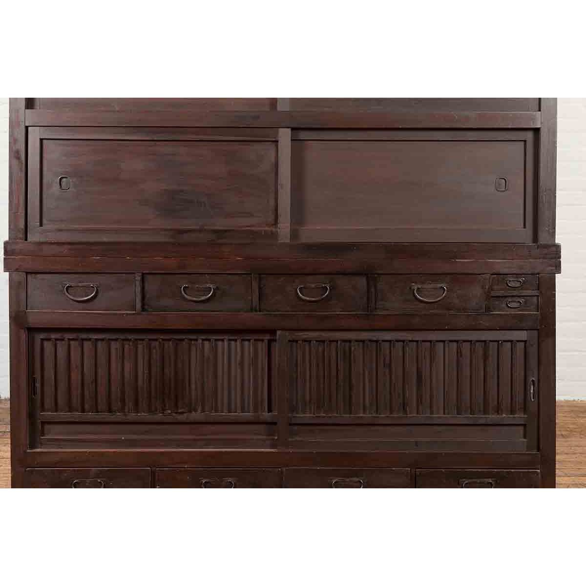 Japanese Taishō Period Early 20th Century Kiri Wood Mizuya Dansu Kitchen Cabinet-5. Asian &amp; Chinese Furniture, Art, Antiques, Vintage Home Décor for sale at FEA Home
