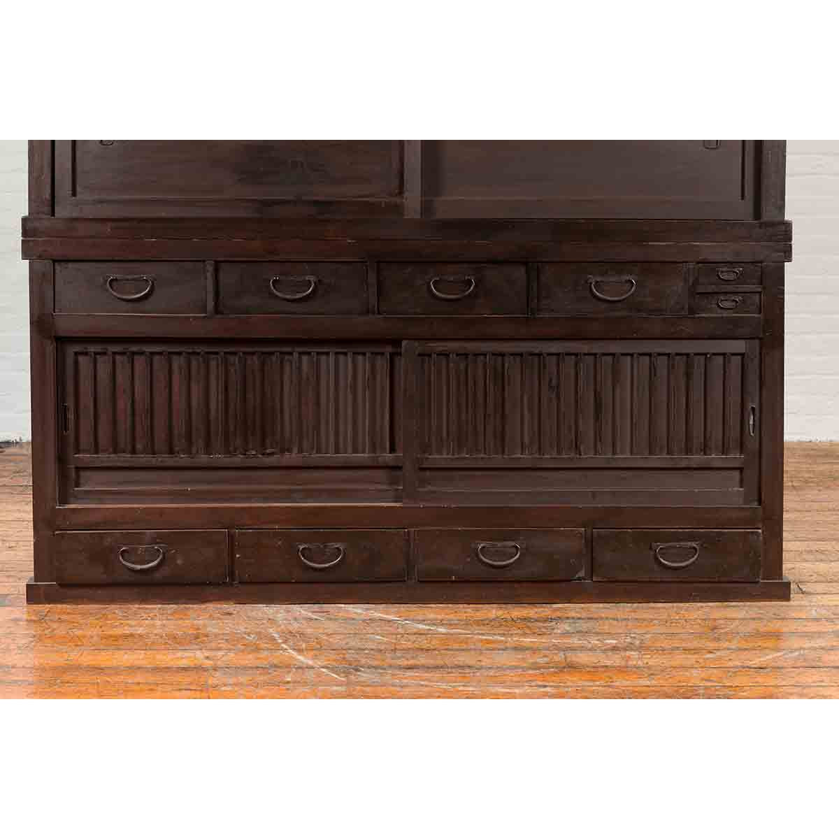 Japanese Taishō Period Early 20th Century Kiri Wood Mizuya Dansu Kitchen Cabinet-6. Asian &amp; Chinese Furniture, Art, Antiques, Vintage Home Décor for sale at FEA Home