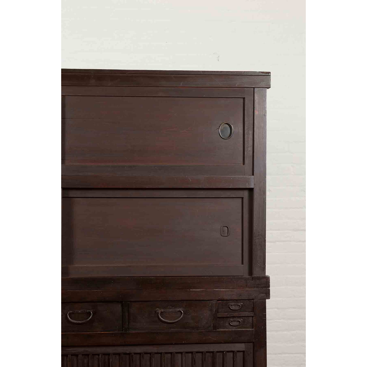 Japanese Taishō Period Early 20th Century Kiri Wood Mizuya Dansu Kitchen Cabinet-8. Asian &amp; Chinese Furniture, Art, Antiques, Vintage Home Décor for sale at FEA Home