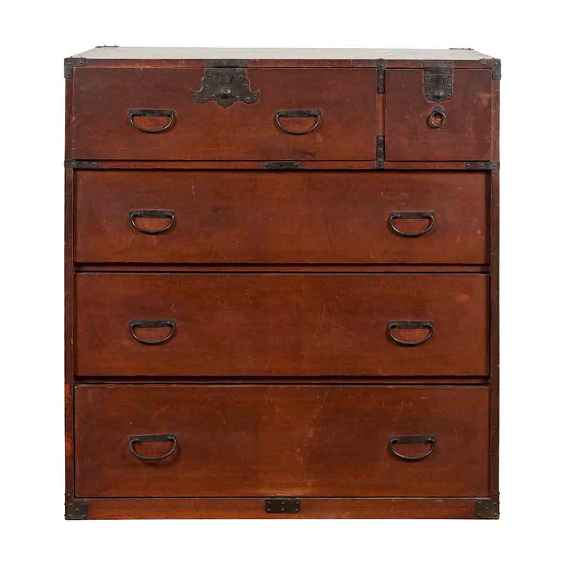 Japanese Taishō Period Early 20th Century Tansu Chest with Five Drawers- Asian Antiques, Vintage Home Decor & Chinese Furniture - FEA Home
