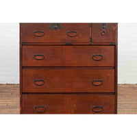 Japanese Taishō Period Early 20th Century Tansu Chest with Five Drawers