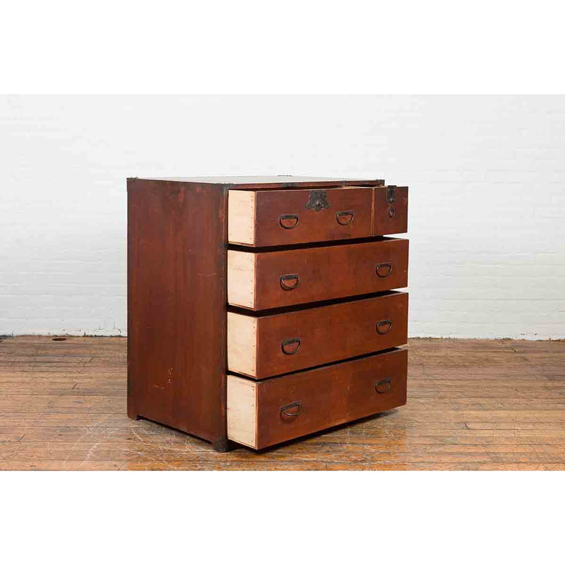 Japanese Taishō Period Early 20th Century Tansu Chest with Five Drawers
