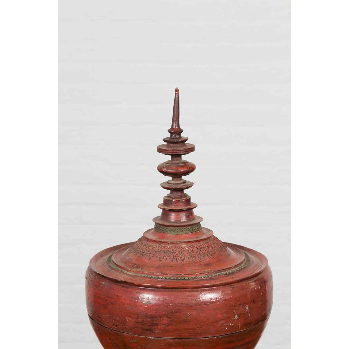 19th Century Burmese Cinnabar Palembang Lacquer Temple Offering Bowl with Lid-6. Asian &amp; Chinese Furniture, Art, Antiques, Vintage Home Décor for sale at FEA Home