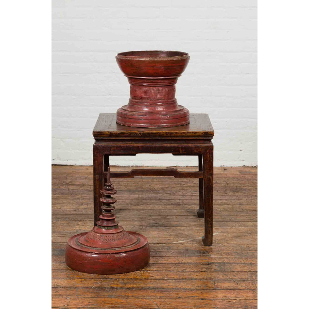 19th Century Burmese Cinnabar Palembang Lacquer Temple Offering Bowl with Lid-4. Asian &amp; Chinese Furniture, Art, Antiques, Vintage Home Décor for sale at FEA Home
