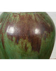 Antique Thai Garden Vase with Distressed Verde Patina and Brown Drip Glaze-4. Asian & Chinese Furniture, Art, Antiques, Vintage Home Décor for sale at FEA Home