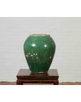 Antique Thai Garden Vase with Distressed Verde Patina and Brown Drip Glaze-7. Asian & Chinese Furniture, Art, Antiques, Vintage Home Décor for sale at FEA Home