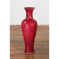Chinese Vintage Oxblood Altar Vase with Flaring Neck