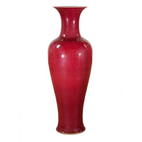 Chinese Vintage Oxblood Altar Vase with Flaring Neck