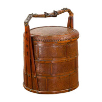 Nested Bamboo and Rattan Antique Chinese Food Basket