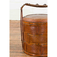 Nested Bamboo and Rattan Antique Chinese Food Basket