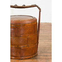 Nested Bamboo and Rattan Antique Chinese Food Basket