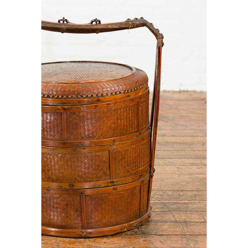 Nested Bamboo and Rattan Antique Chinese Food Basket-YN7059-9. Asian & Chinese Furniture, Art, Antiques, Vintage Home Décor for sale at FEA Home