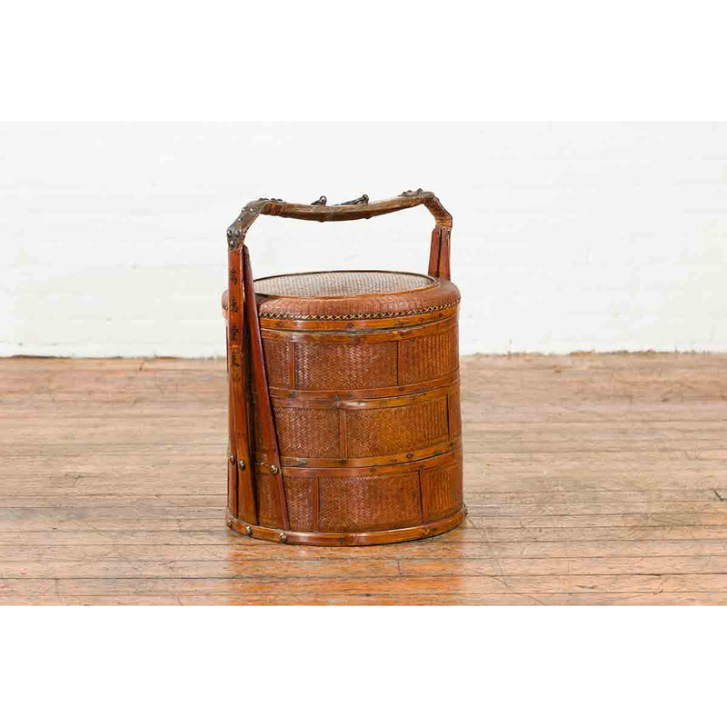 Nested Bamboo and Rattan Antique Chinese Food Basket-YN7059-10. Asian & Chinese Furniture, Art, Antiques, Vintage Home Décor for sale at FEA Home
