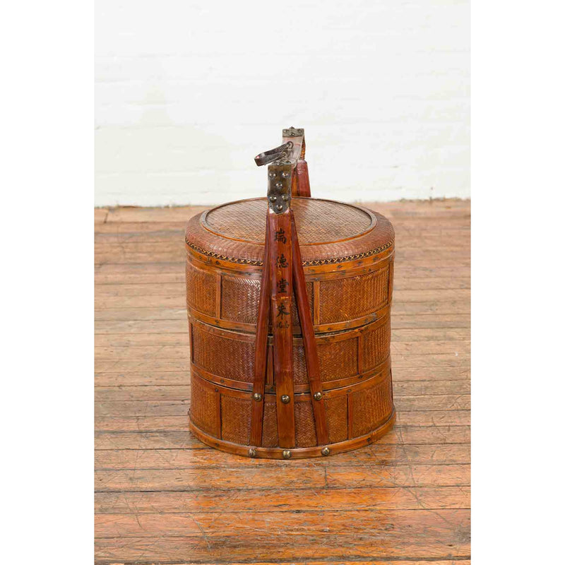 Nested Bamboo and Rattan Antique Chinese Food Basket-YN7059-11. Asian & Chinese Furniture, Art, Antiques, Vintage Home Décor for sale at FEA Home