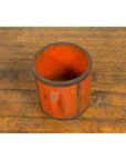 Chinese Early 20th Century Orange Grain Measuring Cup with Lateral Handles-8. Asian & Chinese Furniture, Art, Antiques, Vintage Home Décor for sale at FEA Home