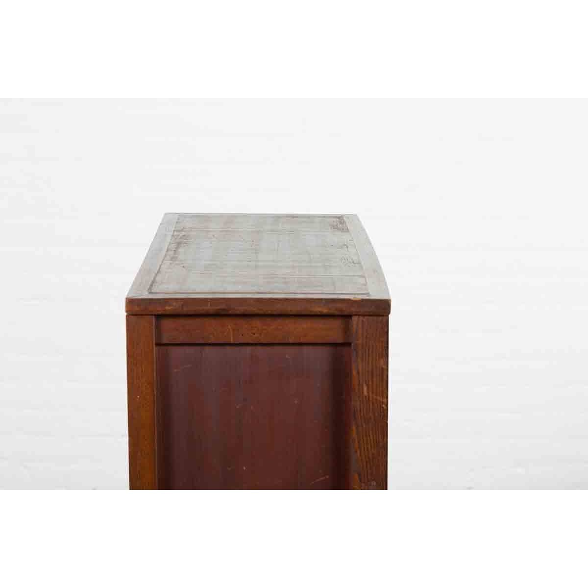 Vintage Zebra Wood Japanese Cabinet with Sliding Doors and Curving Open Shelves-9. Asian &amp; Chinese Furniture, Art, Antiques, Vintage Home Décor for sale at FEA Home