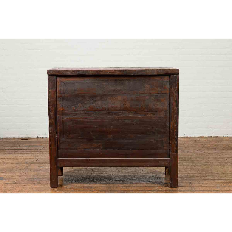 Chinese Qing Dynasty Period 19th Century Red Lacquered Small Cabinet