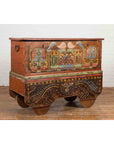 Indonesian Madurese 19th Century Polychrome Merchant's Blanket Chest on Wheels-3. Asian & Chinese Furniture, Art, Antiques, Vintage Home Décor for sale at FEA Home