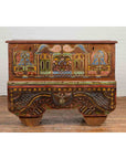 Indonesian Madurese 19th Century Polychrome Merchant's Blanket Chest on Wheels-2. Asian & Chinese Furniture, Art, Antiques, Vintage Home Décor for sale at FEA Home