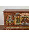 Indonesian Madurese 19th Century Polychrome Merchant's Blanket Chest on Wheels-5. Asian & Chinese Furniture, Art, Antiques, Vintage Home Décor for sale at FEA Home