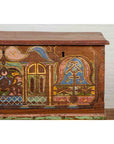 Indonesian Madurese 19th Century Polychrome Merchant's Blanket Chest on Wheels-7. Asian & Chinese Furniture, Art, Antiques, Vintage Home Décor for sale at FEA Home