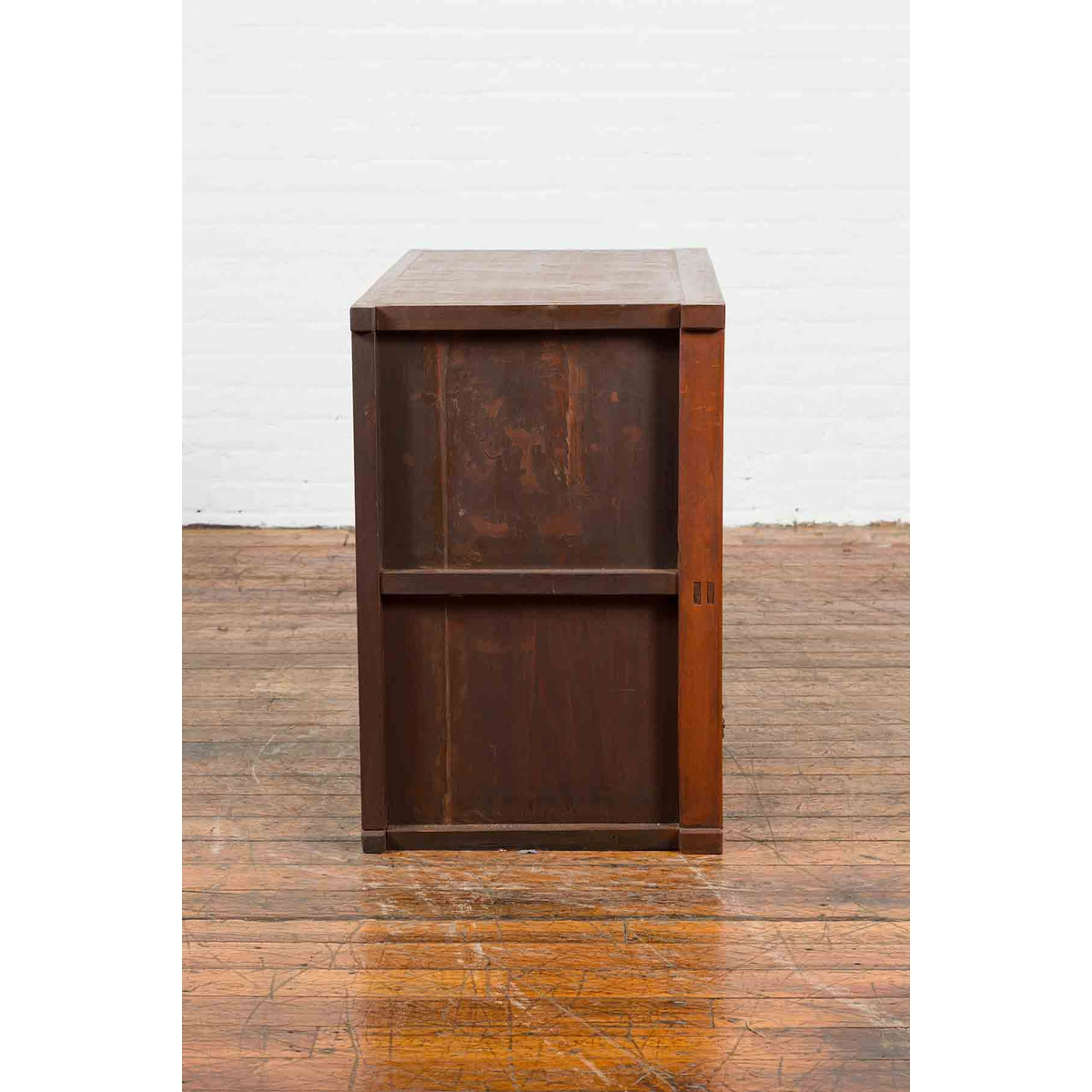 Japanese Taishō Period Keyaki Wood Cabinet with Sliding Doors and Five Drawers-13. Asian &amp; Chinese Furniture, Art, Antiques, Vintage Home Décor for sale at FEA Home