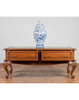 Dutch Colonial Early 20th Century Low Table with Two Drawers and Cabriole Legs-8. Asian & Chinese Furniture, Art, Antiques, Vintage Home Décor for sale at FEA Home