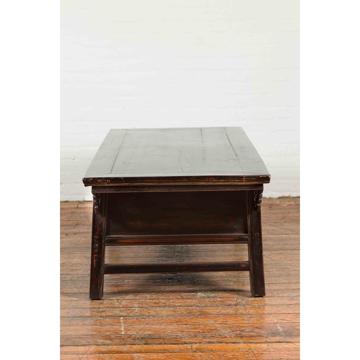 Chinese Qing Dynasty 19th Century Black Lacquer Coffee Table with Two Drawers-14. Asian &amp; Chinese Furniture, Art, Antiques, Vintage Home Décor for sale at FEA Home