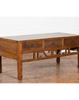 Chinese Vintage Coffee Table with Three Carved Drawers and Openwork Apron-5. Asian & Chinese Furniture, Art, Antiques, Vintage Home Décor for sale at FEA Home