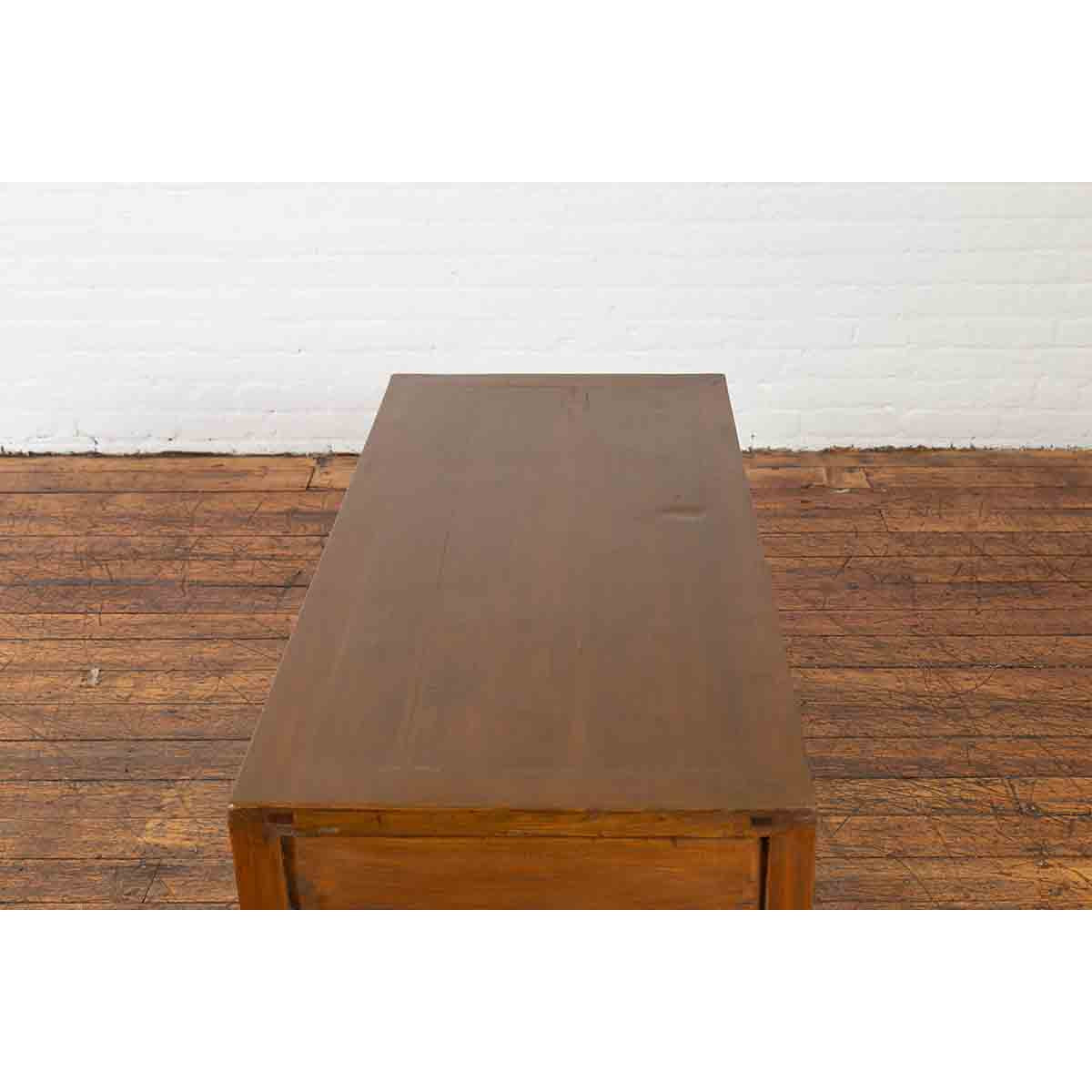 Chinese Vintage Coffee Table with Three Carved Drawers and Openwork Apron-14. Asian &amp; Chinese Furniture, Art, Antiques, Vintage Home Décor for sale at FEA Home