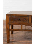 Chinese Vintage Coffee Table with Three Carved Drawers and Openwork Apron-10. Asian & Chinese Furniture, Art, Antiques, Vintage Home Décor for sale at FEA Home
