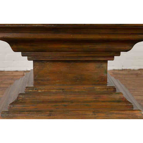Indonesian Vintage Pagan Dynasty Style Pyramid-Shaped Console Pedestal Table-8. Asian & Chinese Furniture, Art, Antiques, Vintage Home Décor for sale at FEA Home