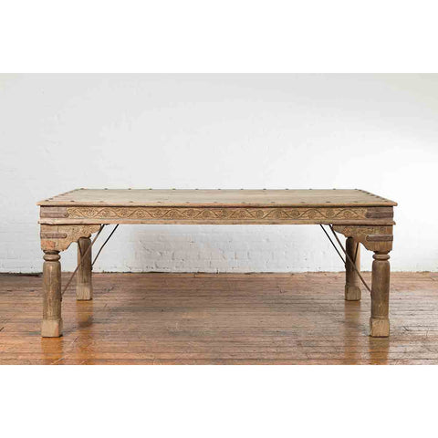 Antique Indian Courtyard Door Bleached and Converted into a Coffee Table-YN7123-4. Asian & Chinese Furniture, Art, Antiques, Vintage Home Décor for sale at FEA Home