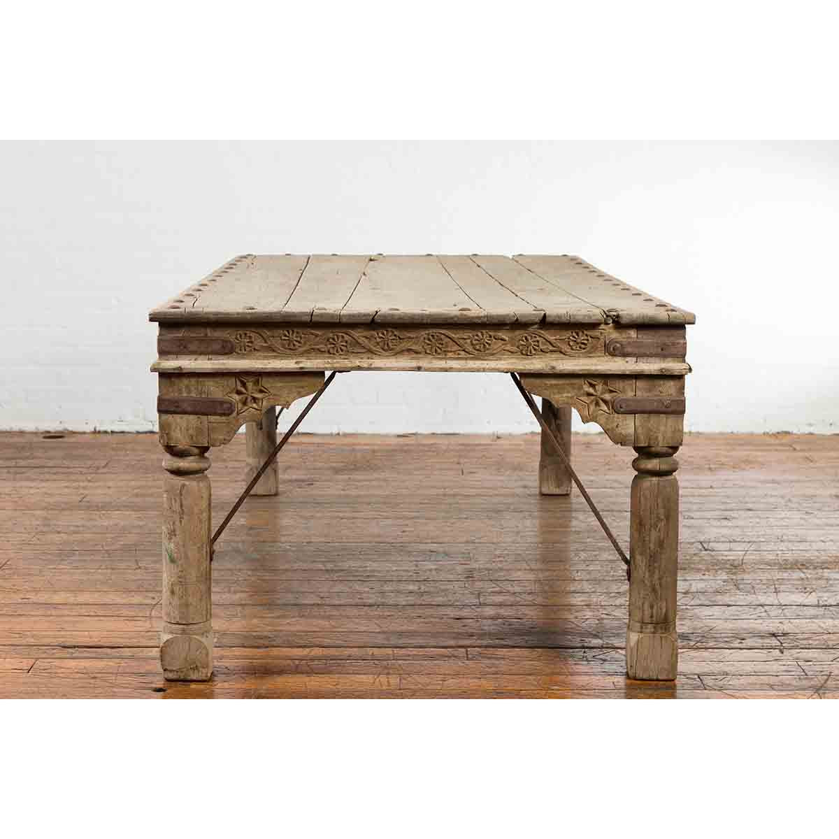 Antique Indian Courtyard Door Bleached and Converted into a Coffee Table-12. Asian &amp; Chinese Furniture, Art, Antiques, Vintage Home Décor for sale at FEA Home