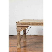 Antique Indian Courtyard Door Bleached and Converted into a Coffee Table