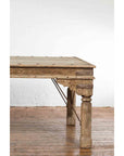 Antique Indian Courtyard Door Bleached and Converted into a Coffee Table-7. Asian & Chinese Furniture, Art, Antiques, Vintage Home Décor for sale at FEA Home