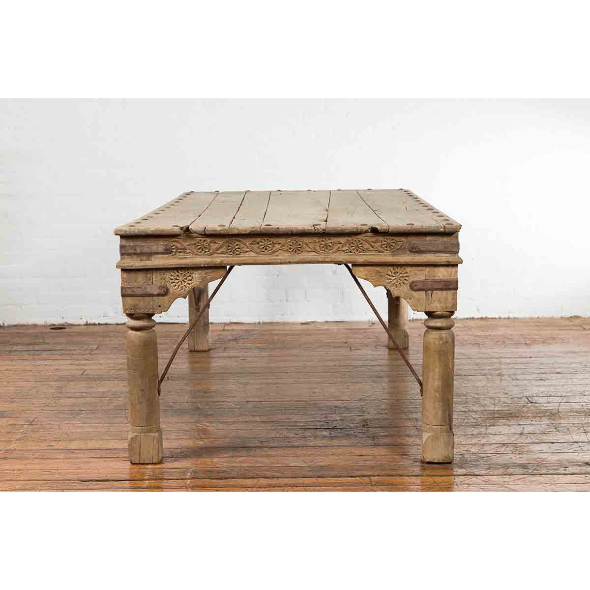 Antique Indian Courtyard Door Bleached and Converted into a Coffee Table-11. Asian &amp; Chinese Furniture, Art, Antiques, Vintage Home Décor for sale at FEA Home
