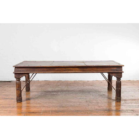 Antique Indian Courtyard Door Panel from Rajasthan Made into a Coffee Table-YN7125-2. Asian & Chinese Furniture, Art, Antiques, Vintage Home Décor for sale at FEA Home