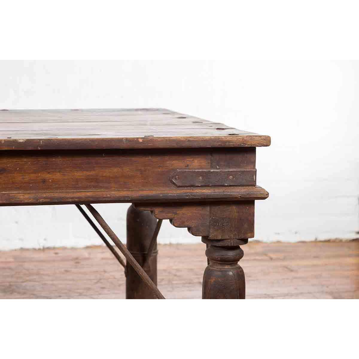 Antique Indian Courtyard Door Panel from Rajasthan Made into a Coffee Table-4. Asian &amp; Chinese Furniture, Art, Antiques, Vintage Home Décor for sale at FEA Home