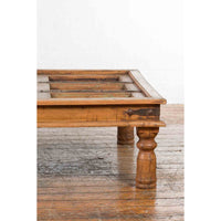 19th Century Indian Paneled Door with Iron Accents Converted into a Coffee Table