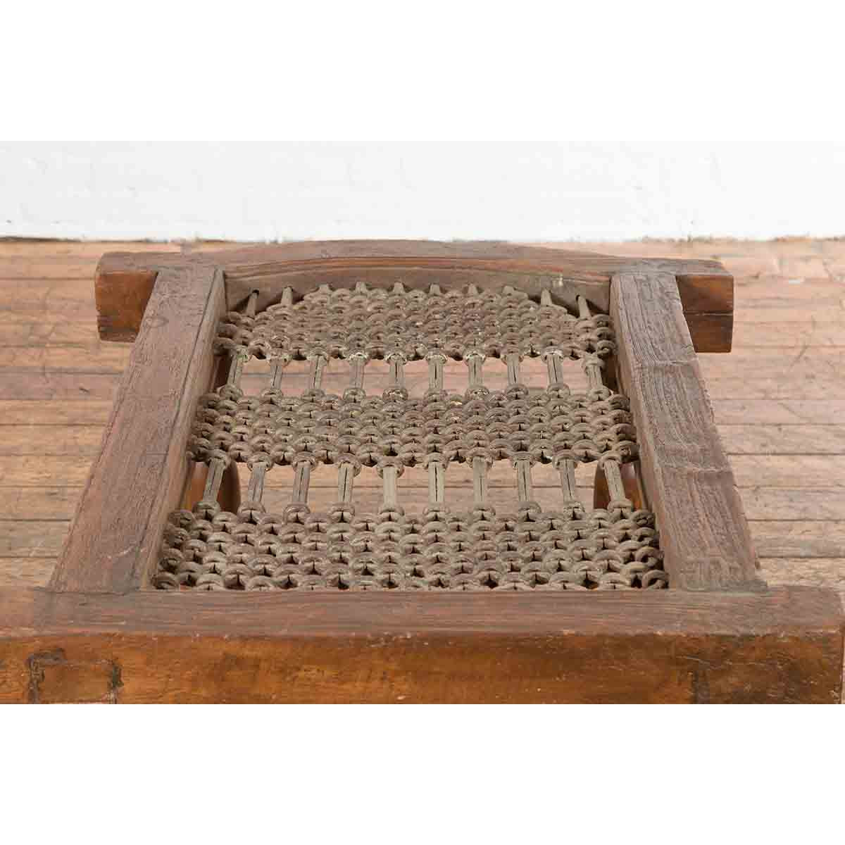 Antique Indian Arched Window Grate Made into a Coffee Table with Baluster Legs-6. Asian &amp; Chinese Furniture, Art, Antiques, Vintage Home Décor for sale at FEA Home