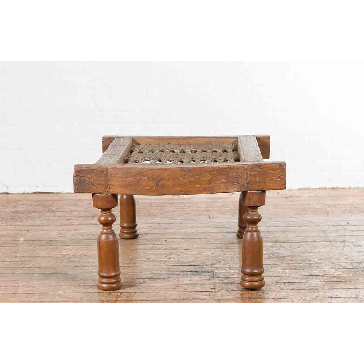 Antique Indian Arched Window Grate Made into a Coffee Table with Baluster Legs-13. Asian &amp; Chinese Furniture, Art, Antiques, Vintage Home Décor for sale at FEA Home