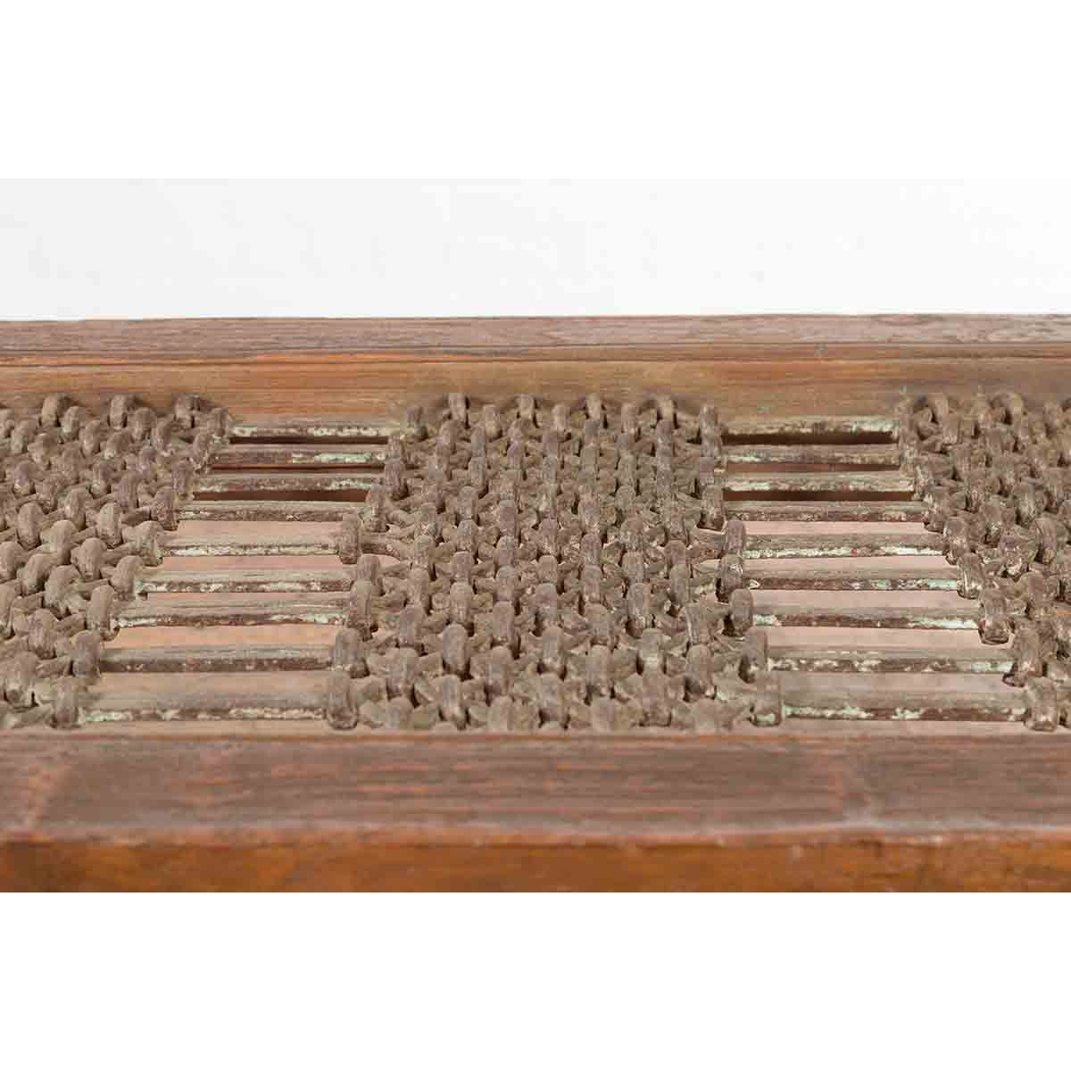 Antique Indian Arched Window Grate Made into a Coffee Table with Baluster Legs-10. Asian &amp; Chinese Furniture, Art, Antiques, Vintage Home Décor for sale at FEA Home