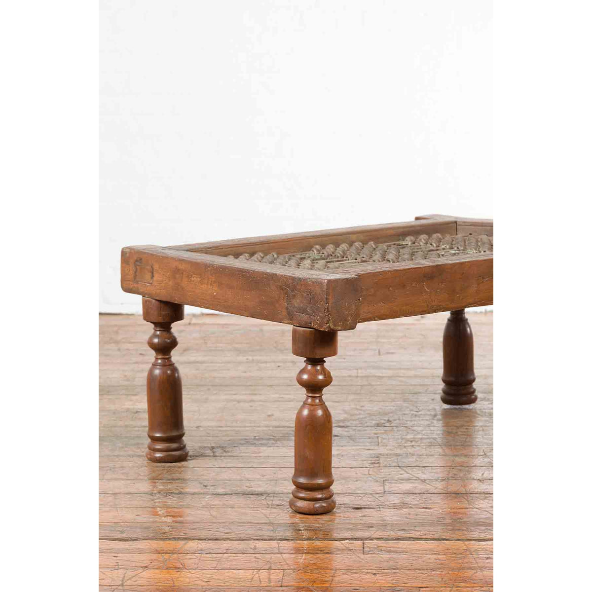 Antique Indian Arched Window Grate Made into a Coffee Table with Baluster Legs-11. Asian &amp; Chinese Furniture, Art, Antiques, Vintage Home Décor for sale at FEA Home