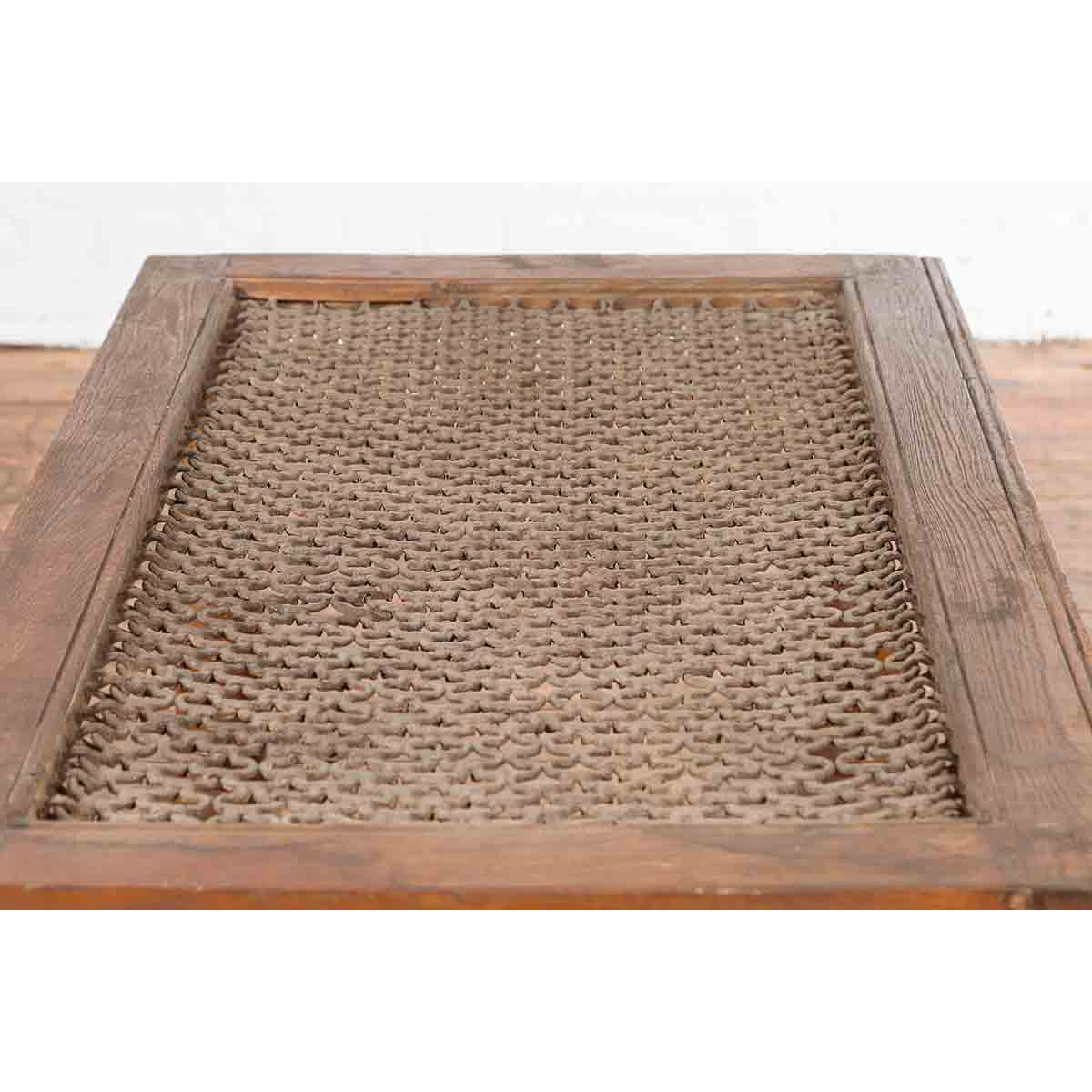 Indian Antique Window Grate Made into a Coffee Table with Turned Baluster Legs-12. Asian &amp; Chinese Furniture, Art, Antiques, Vintage Home Décor for sale at FEA Home