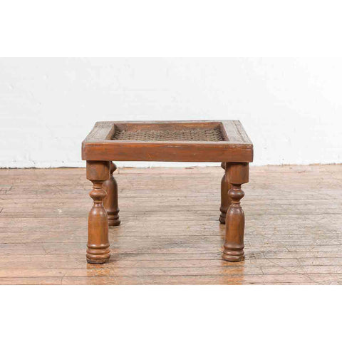 Antique Indian Window Grate Made into a Coffee Table