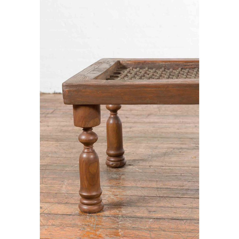 Antique Indian Window Grate Made into a Coffee Table