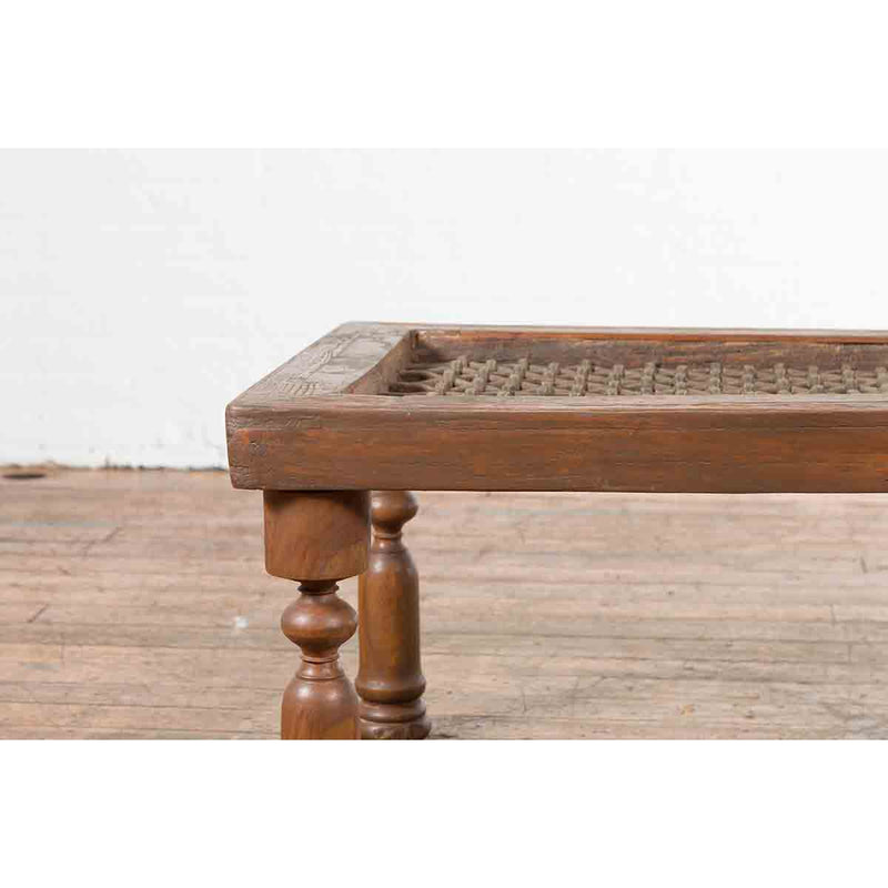 Antique Indian Window Grate Made into a Coffee Table